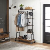 VASAGLE Rollgarderobe braun Holz 103,5 x 174,5 cm, 1 St.