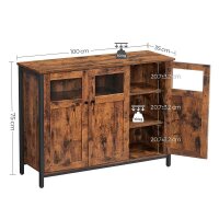 VASAGLE Sideboard, LSC099B01V1 braun 100,0 x 35,0 x 75,0...