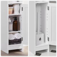 VASAGLE Badschrank weiß 18,0 x 20,0 x 80,0 cm