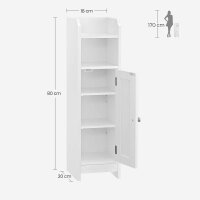 VASAGLE Badschrank weiß 18,0 x 20,0 x 80,0 cm