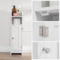 VASAGLE Badschrank weiß 18,0 x 20,0 x 80,0 cm