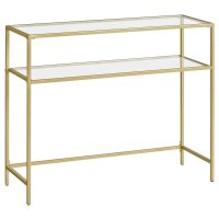 VASAGLE Konsolentisch rechteckig Glas gold 100,0 x 35,0 x...