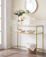 VASAGLE Konsolentisch rechteckig Glas gold 100,0 x 35,0 x 80,0 cm, 1 St.