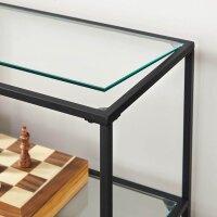VASAGLE Konsolentisch rechteckig Glas schwarz 100,0 x 30,0 x 73,0 cm, 1 St.