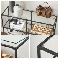 VASAGLE Konsolentisch rechteckig Glas schwarz 100,0 x 30,0 x 73,0 cm, 1 St.