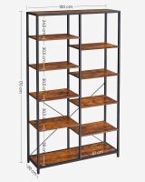 VASAGLE Bücherregal braun, schwarz 100,0 x 30,0 x 170,0 cm, 1 St.