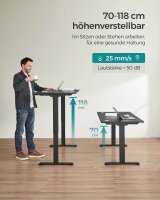 SONGMICS höhenverstellbares Schreibtischgestell schwarz ohne Tischplatte, C-Fuß-Gestell schwarz 110,0 - 155,0 x 60,0 cm
