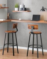 VASAGLE Barhocker LBC026B01V2 braun, 2 St.