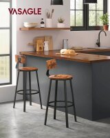 VASAGLE Barhocker LBC026B01V2 braun, 2 St.