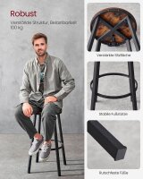 VASAGLE Barhocker LBC026B01V2 braun, 2 St.