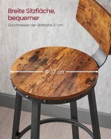 VASAGLE Barhocker LBC026B01V2 braun, 2 St.