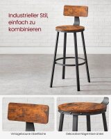 VASAGLE Barhocker LBC026B01V2 braun, 2 St.