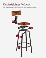 VASAGLE Barhocker LBC026B01V2 braun, 2 St.