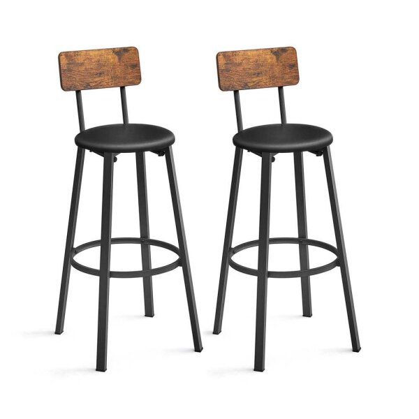 VASAGLE Barhocker LBC069B81V1 braun Kunstleder, 2 St.