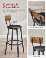 VASAGLE Barhocker LBC069B81V1 braun Kunstleder, 2 St.