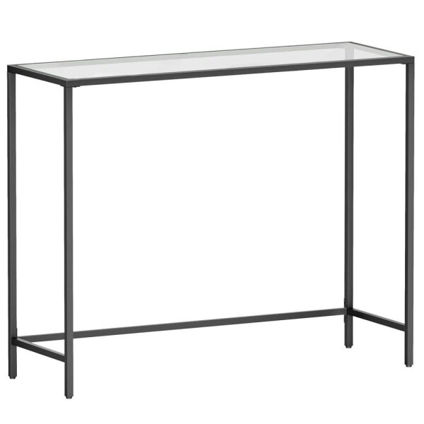 VASAGLE Konsolentisch rechteckig Glas schwarz 100,0 x 35,0 x 80,0 cm, 1 St.