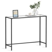 VASAGLE Konsolentisch rechteckig Glas schwarz 100,0 x...