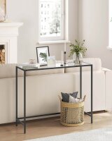 VASAGLE Konsolentisch rechteckig Glas schwarz 100,0 x 35,0 x 80,0 cm, 1 St.