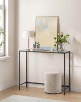 VASAGLE Konsolentisch rechteckig Glas schwarz 100,0 x 35,0 x 80,0 cm, 1 St.