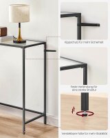VASAGLE Konsolentisch rechteckig Glas schwarz 100,0 x 35,0 x 80,0 cm, 1 St.