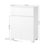 VASAGLE Badschrank weiß 60,0 x 30,0 x 80,0 cm