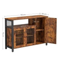 VASAGLE Sideboard, LSC096B01 braun 110,0 x 33,0 x 75,0...