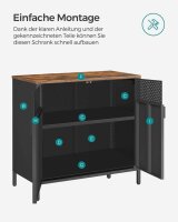 SONGMICS Aktenschrank, LSC102B01V1 schwarz 80,0 x 40,0 x 76,0 cm, 1 St.