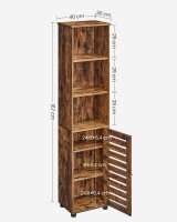 VASAGLE Badschrank braun 40,0 x 30,0 x 167,0 cm