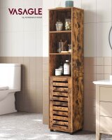 VASAGLE Badschrank braun 40,0 x 30,0 x 167,0 cm