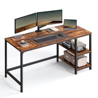 VASAGLE Schreibtisch braun rechteckig, 4-Fuß-Gestell schwarz 140,0 x 60,0 cm
