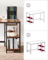 VASAGLE Schreibtisch braun rechteckig, 4-Fuß-Gestell schwarz 140,0 x 60,0 cm