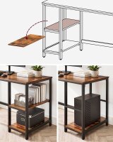 VASAGLE Schreibtisch braun rechteckig, 4-Fuß-Gestell schwarz 140,0 x 60,0 cm
