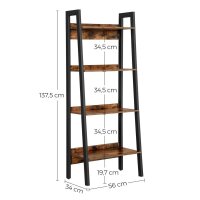 VASAGLE Bücherregal braun, schwarz 56,0 x 34,0 x 137,5 cm, 1 St.