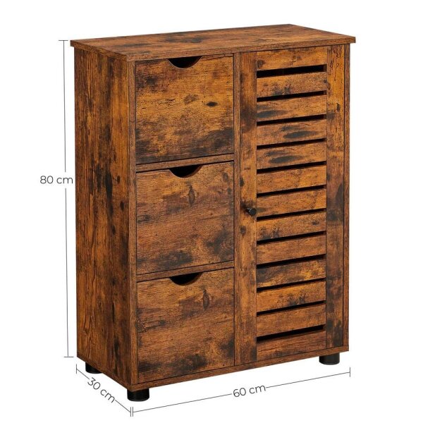 VASAGLE Badschrank braun 60,0 x 30,0 x 80,0 cm