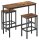 VASAGLE Bartisch-Set, schwarz Holz, Metall, 3-teilig