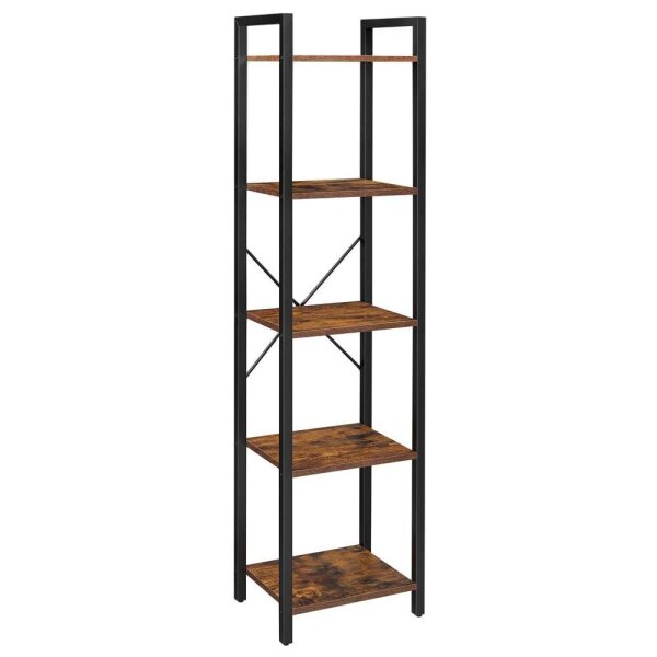 VASAGLE Bücherregal braun, schwarz 40,0 x 30,0 x 146,0 cm, 1 St.