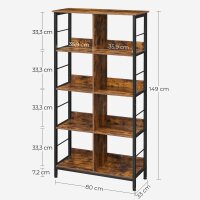 VASAGLE Bücherregal braun, schwarz 80,0 x 33,0 x 149,0 cm, 1 St.