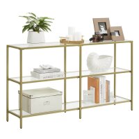 VASAGLE Konsolentisch rechteckig Glas gold 130,0 x 30,0 x...