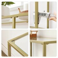 VASAGLE Konsolentisch rechteckig Glas gold 130,0 x 30,0 x 73,3 cm, 1 St.
