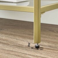 VASAGLE Konsolentisch rechteckig Glas gold 130,0 x 30,0 x 73,3 cm, 1 St.