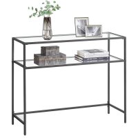 VASAGLE Konsolentisch rechteckig Glas schwarz 100,0 x...