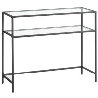 VASAGLE Konsolentisch rechteckig Glas schwarz 100,0 x...