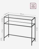 VASAGLE Konsolentisch rechteckig Glas schwarz 100,0 x 35,0 x 80,0 cm, 1 St.
