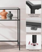 VASAGLE Konsolentisch rechteckig Glas schwarz 100,0 x 35,0 x 80,0 cm, 1 St.