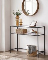 VASAGLE Konsolentisch rechteckig Glas schwarz 100,0 x 35,0 x 80,0 cm, 1 St.
