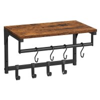 VASAGLE Wandgarderobe braun Holz 8 Haken 40,0 x 24,0 cm,...