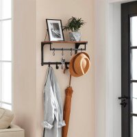 VASAGLE Wandgarderobe braun Holz 8 Haken 40,0 x 24,0 cm,...