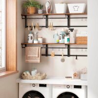 VASAGLE Wandgarderobe braun Holz 8 Haken 40,0 x 24,0 cm, 1 St.