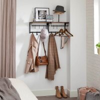 VASAGLE Wandgarderobe braun Holz 8 Haken 40,0 x 24,0 cm, 1 St.