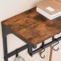 VASAGLE Wandgarderobe braun Holz 8 Haken 40,0 x 24,0 cm, 1 St.
